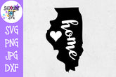 Illinois State Home with Heart SVG - 50 States SVG - United States SVG